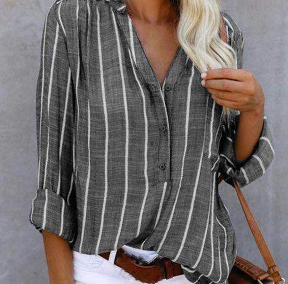 GR | Breathable and fashionable striped shirt