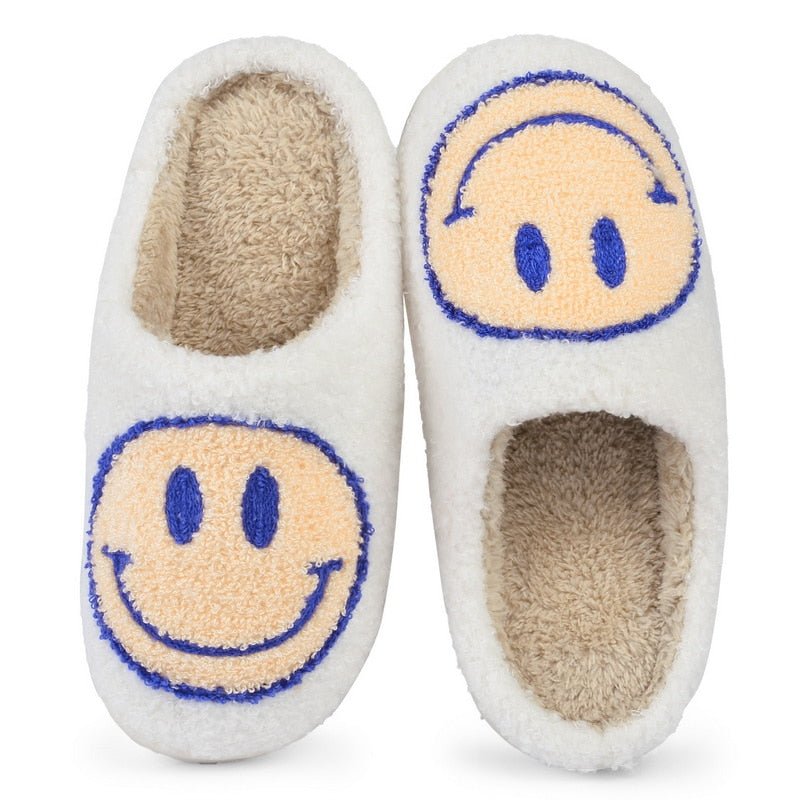 GR | with smiley face - comfortable women's slippers made of soft material