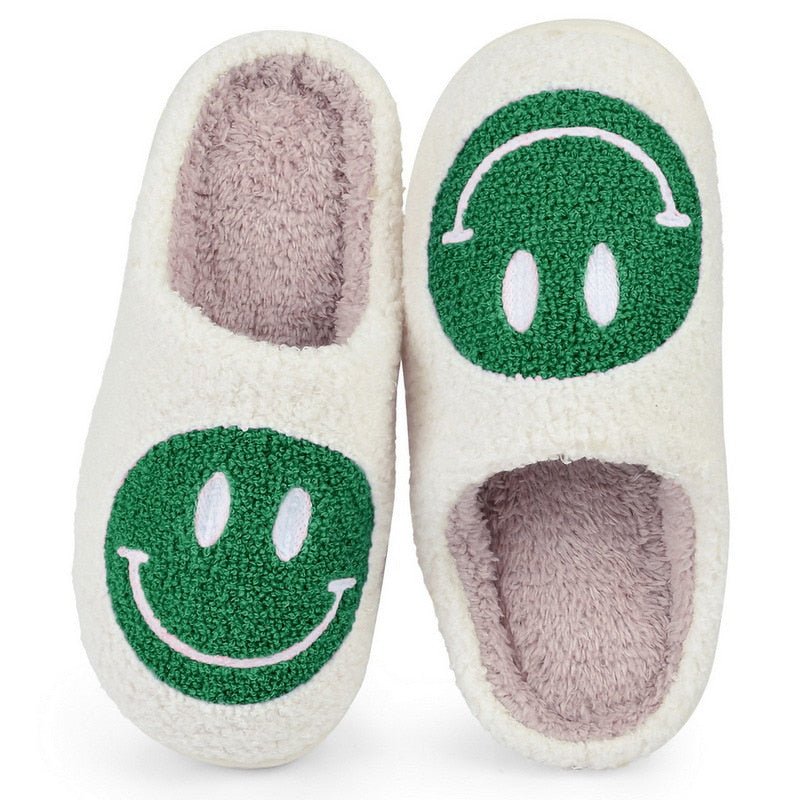 GR | with smiley face - comfortable women's slippers made of soft material