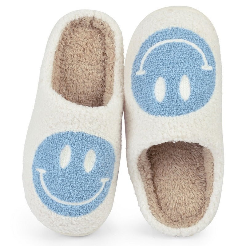 GR | with smiley face - comfortable women's slippers made of soft material