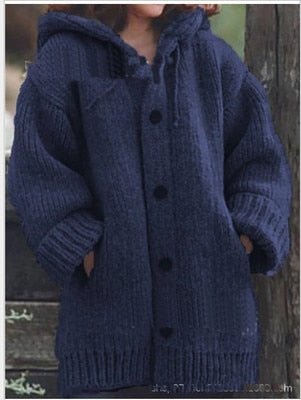 GR Hat collar Simple, loose-fitting, long-sleeved cardigan