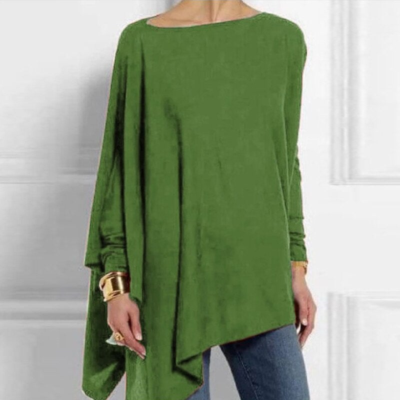 GR | Comfortable autumn O-neck long-sleeved top for women