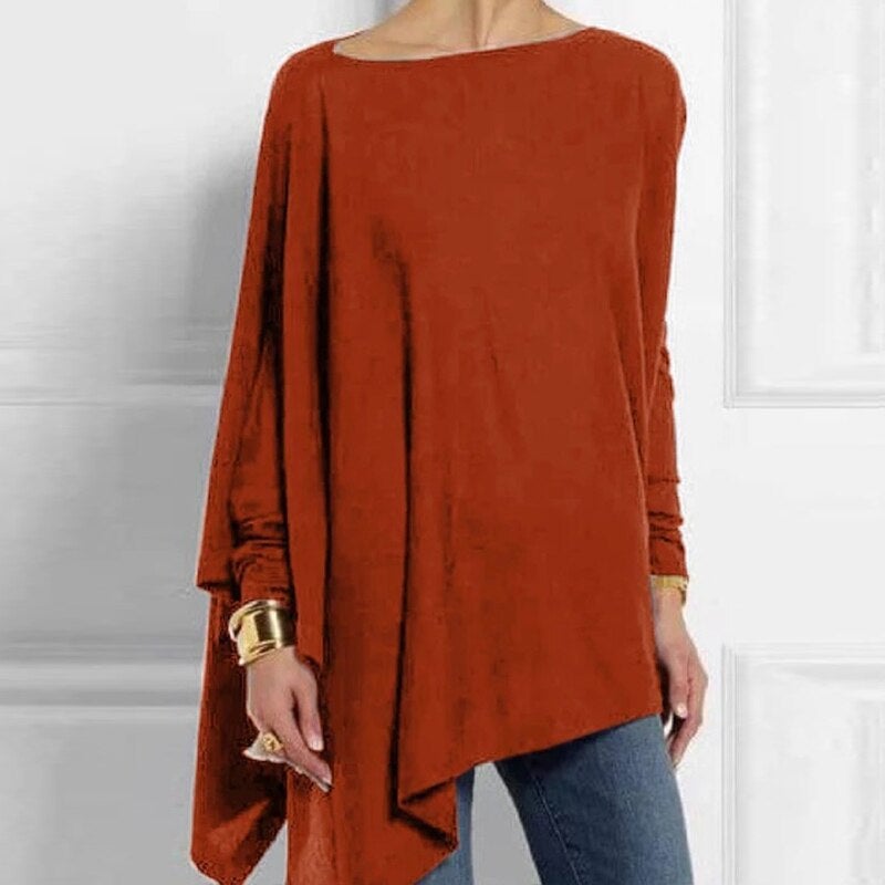 GR | Comfortable autumn O-neck long-sleeved top for women