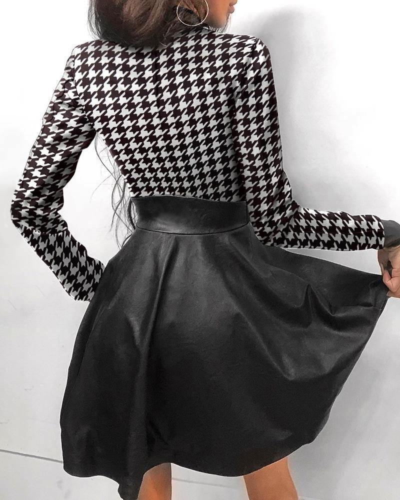 GR Leder-Reißverschluss Minikleid