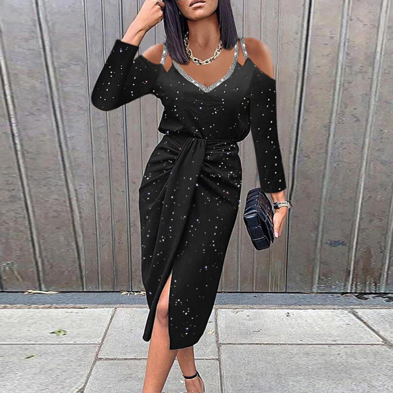 GR Midi-Kleid | Frühlings-Blumendruck mit Aussparungen und langen Ärmeln für Damen