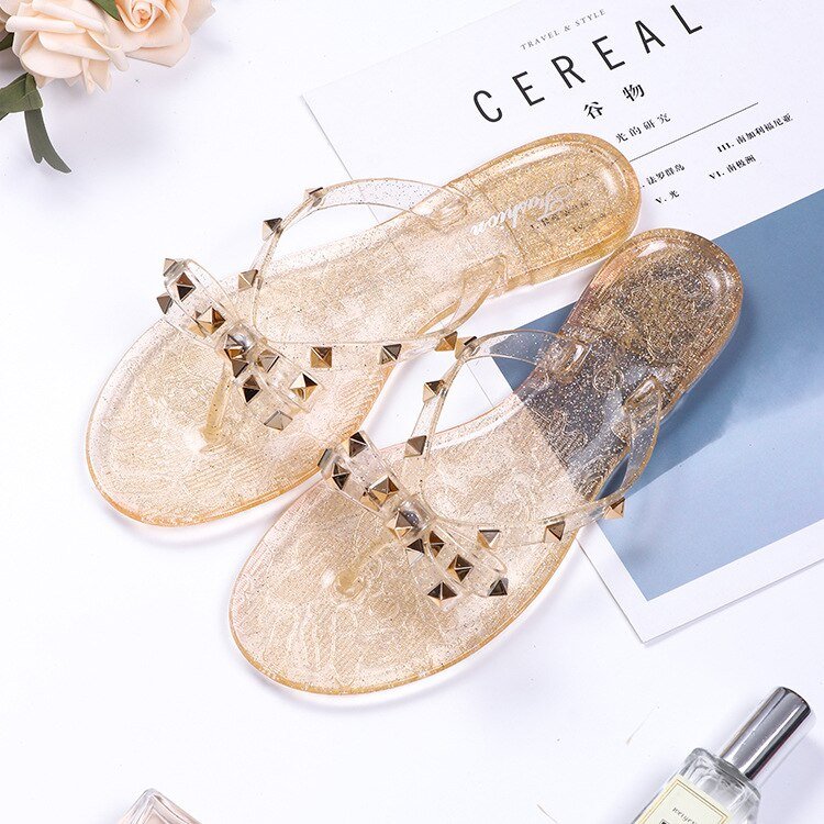 GR | Studded Bow Knot Flip-Flops Sandals