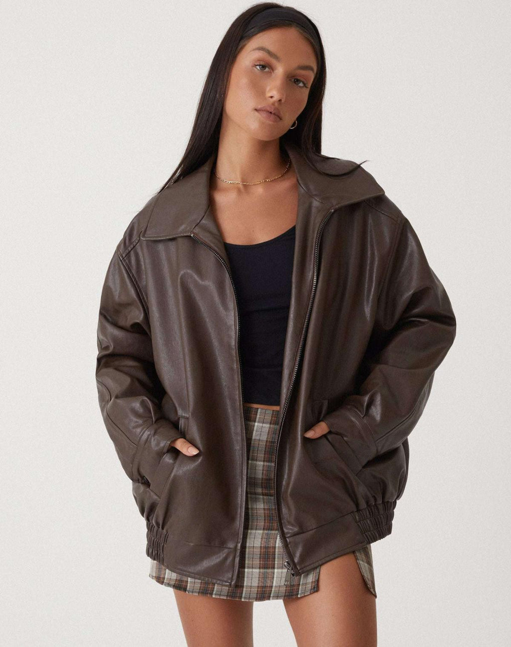GR - Casual leather jacket for women