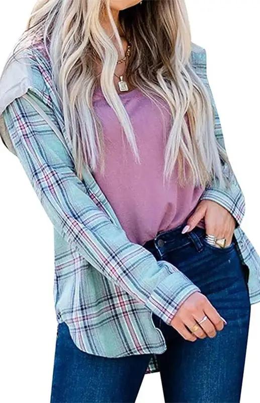 GR | Damen Hoodie Knopfen-Down Freizeitshirt Jacke