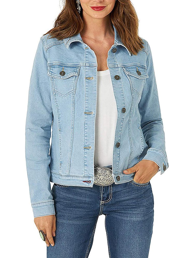 GR | Women's Jackets Single-breasted denim jacket with pockets
