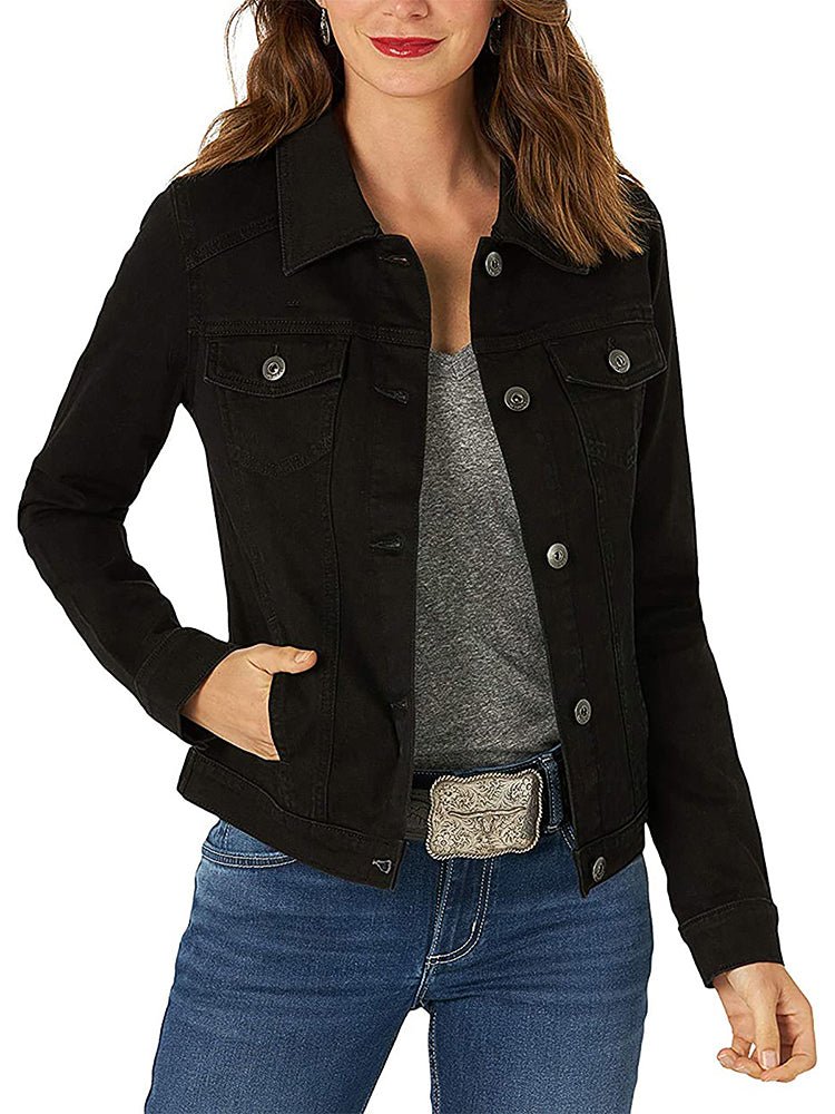 GR | Women's Jackets Single-breasted denim jacket with pockets
