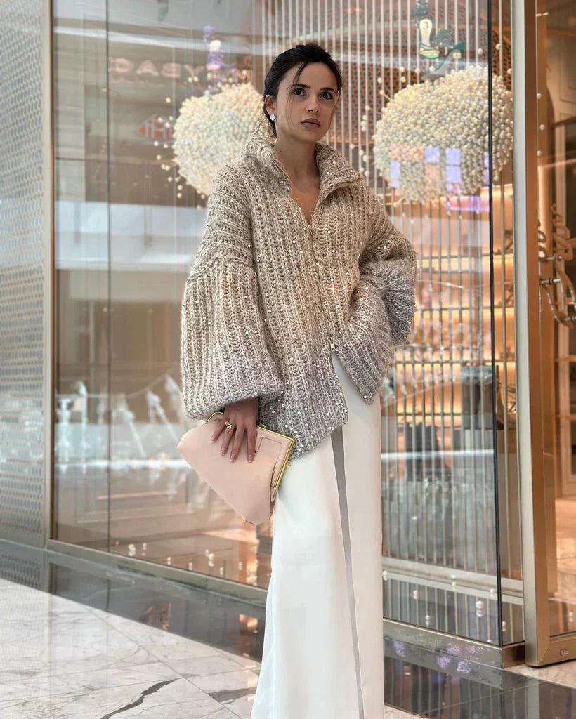 GR Knitted pullover jacket with sequins