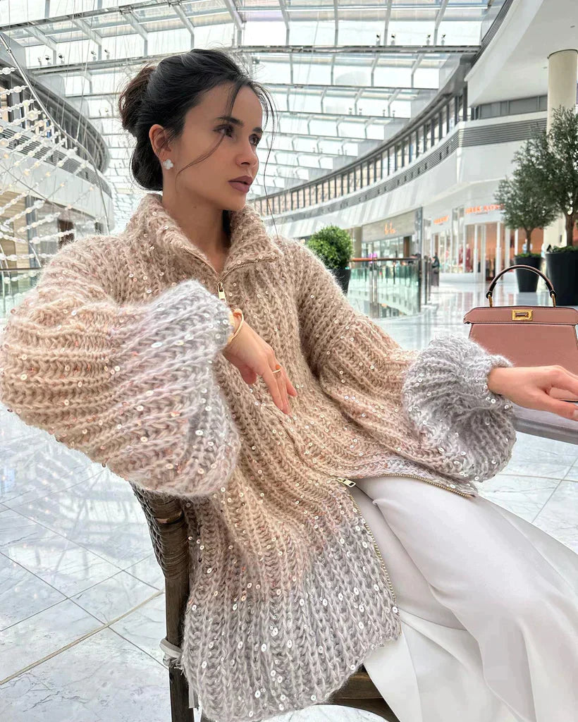 GR Knitted pullover jacket with sequins