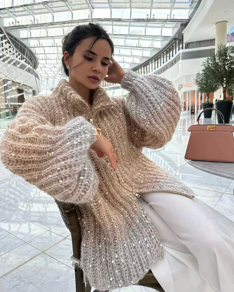 GR Knitted pullover jacket with sequins