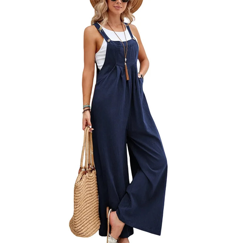 GR | Sleeveless Dungarees Casual Jumpsuit
