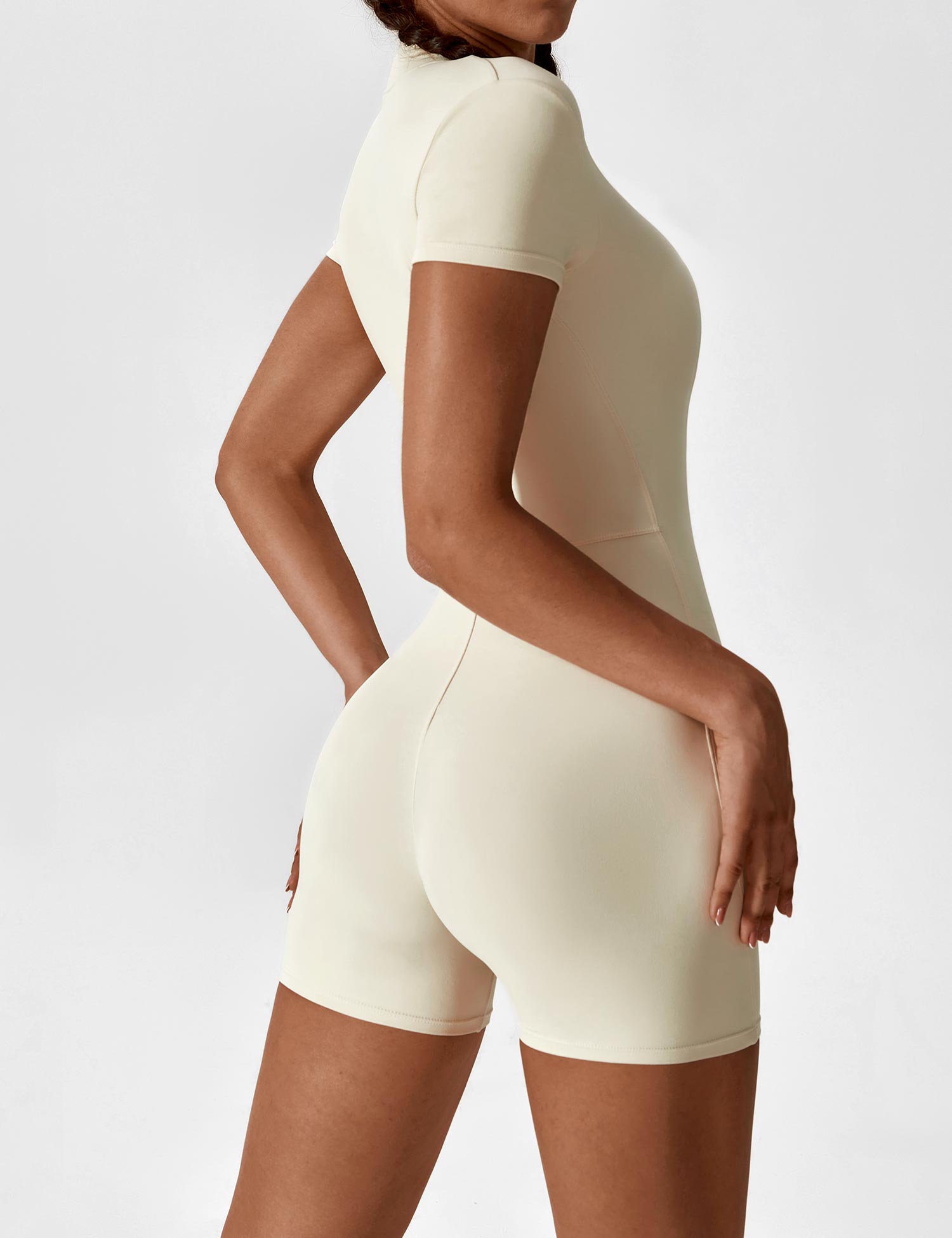 GR | Seamless Short Sleeve Zip Jumpsuit