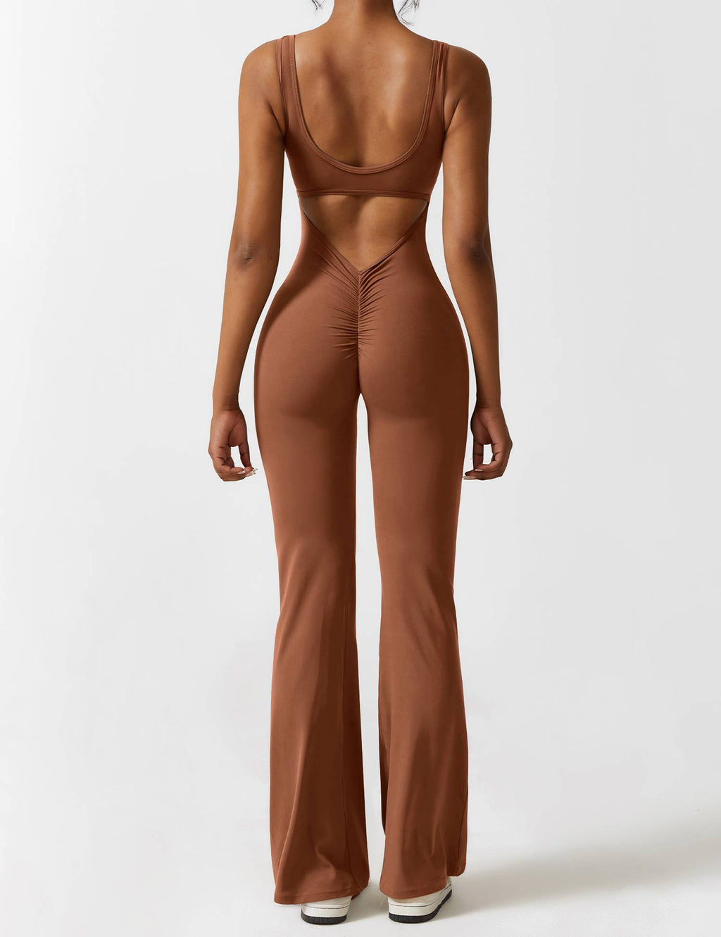 GR | V-back flared jumpsuit