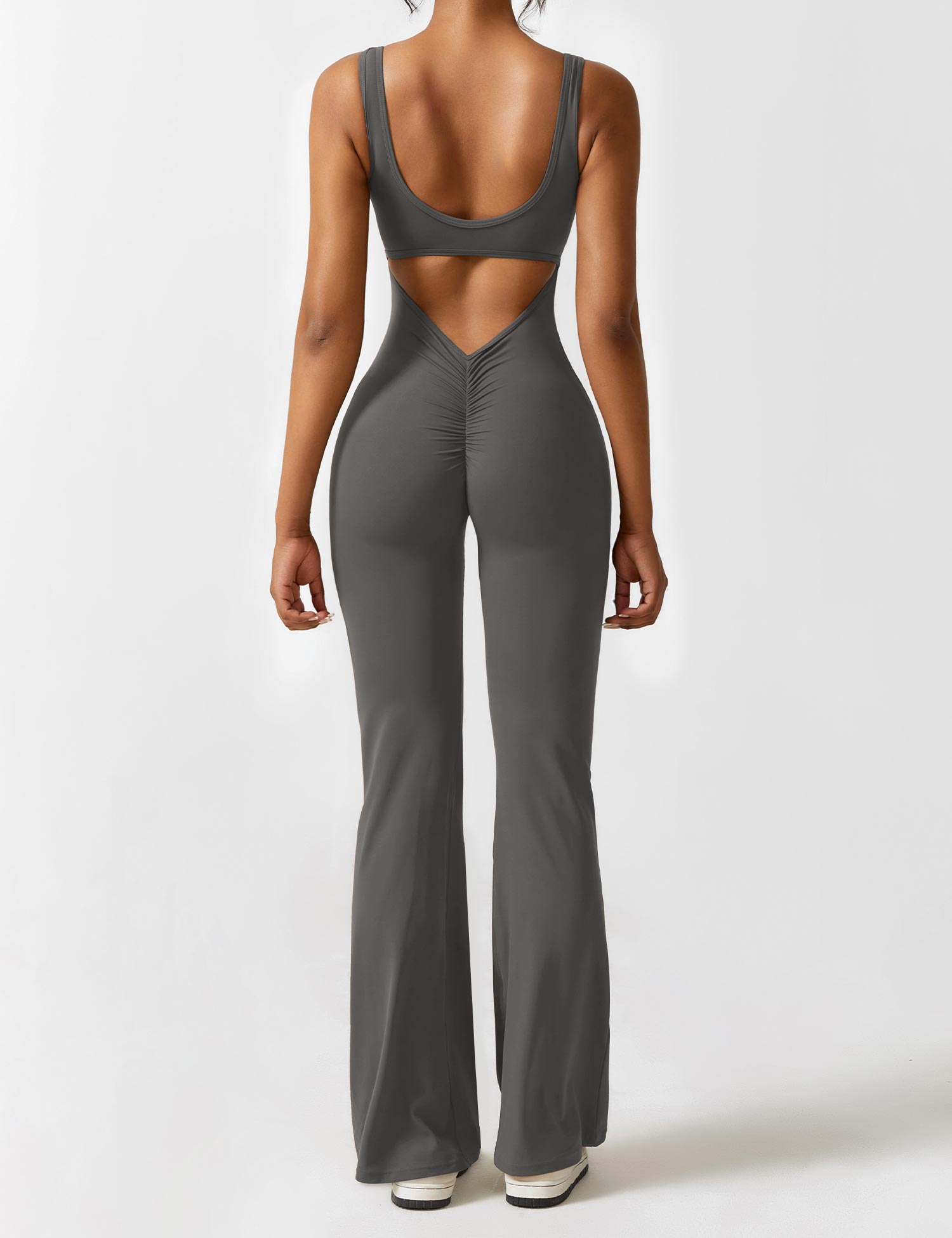 GR | V-back flared jumpsuit