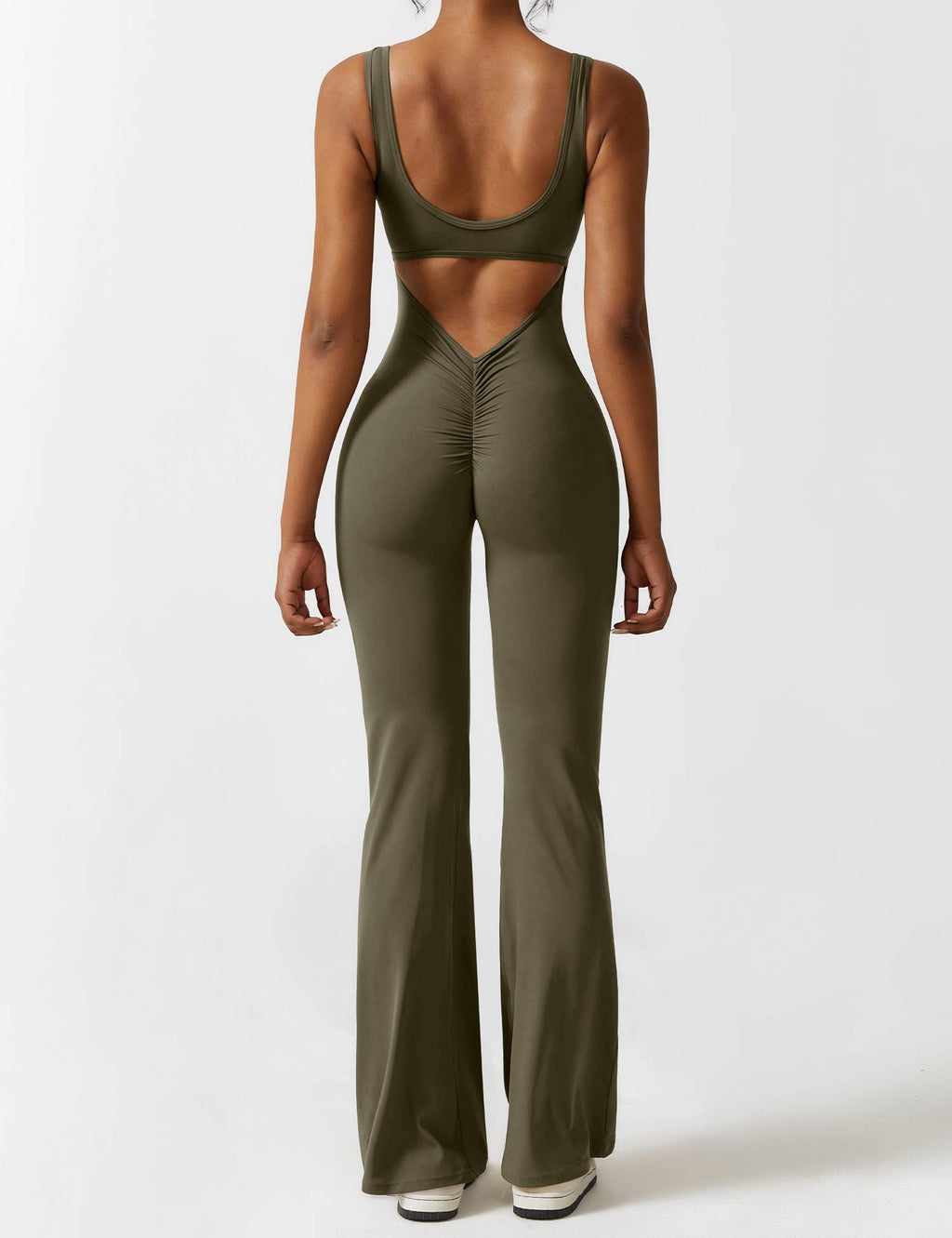 GR | V-back flared jumpsuit