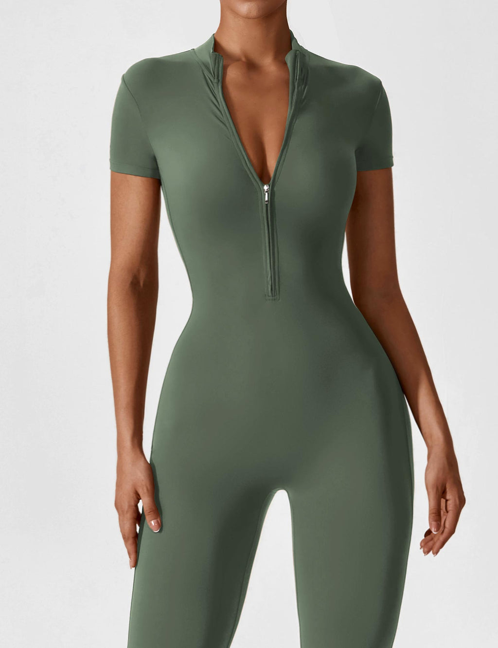 LenaFit – Short-sleeved zip-up jumpsuits