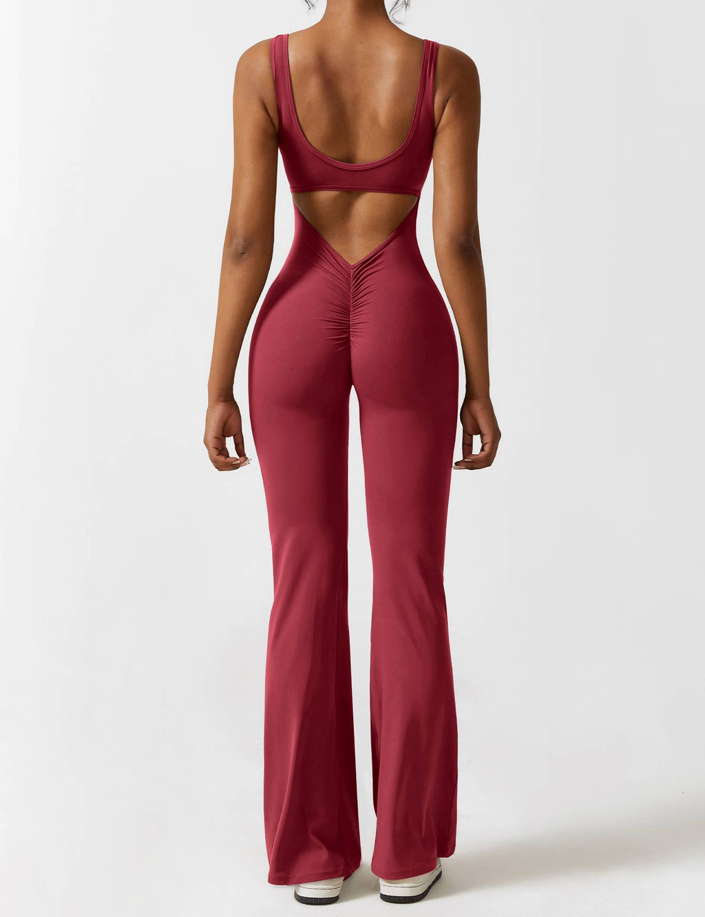 GR | V-back flared jumpsuit
