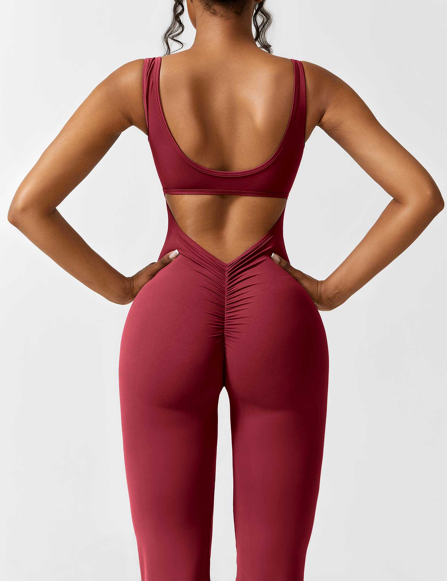 GR | V-back flared jumpsuit