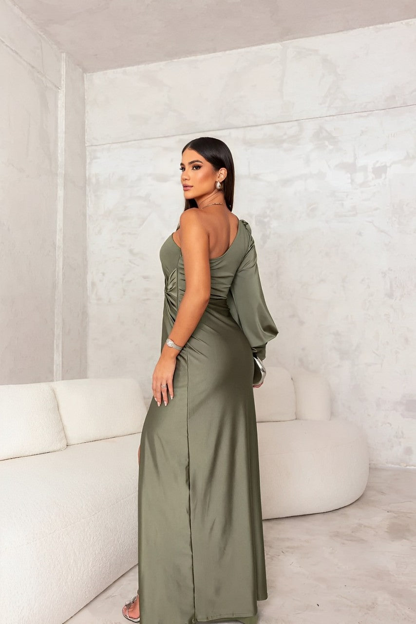 GR | Elegant one-shoulder dress with side slit