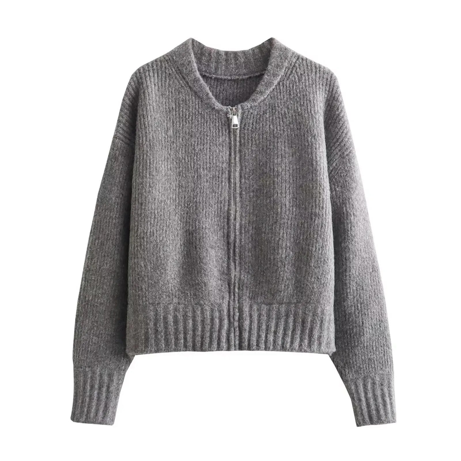 Large cardigan with zipper