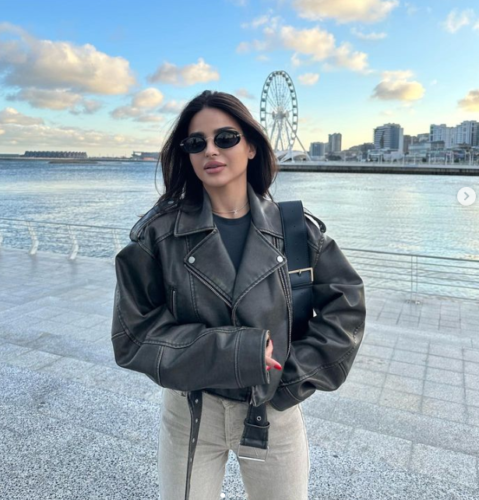 GR | Black Leather Jacket for Women