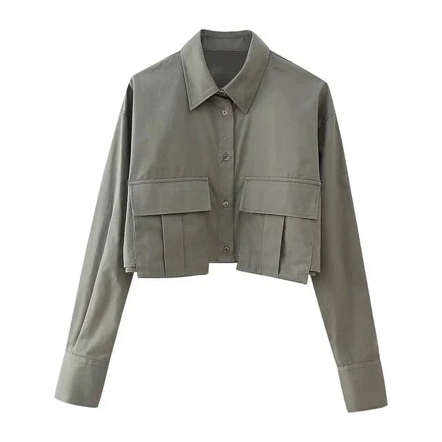GR | Crop Blouse Top